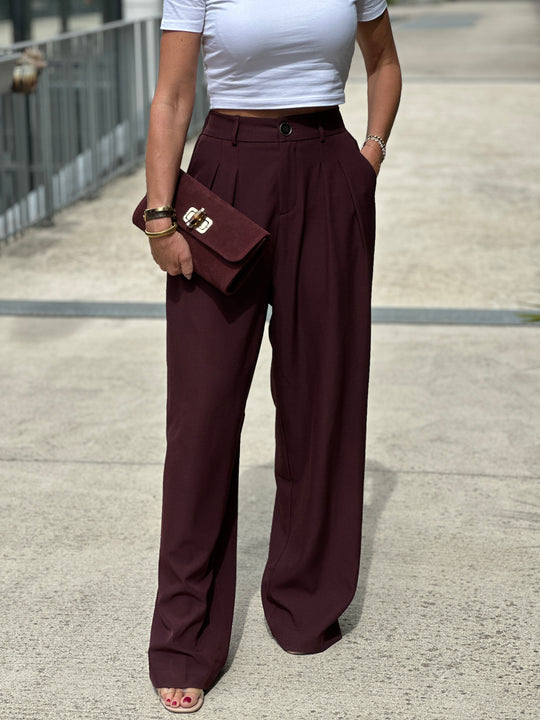 Pantalon pinces julia BORDEAUX 24737