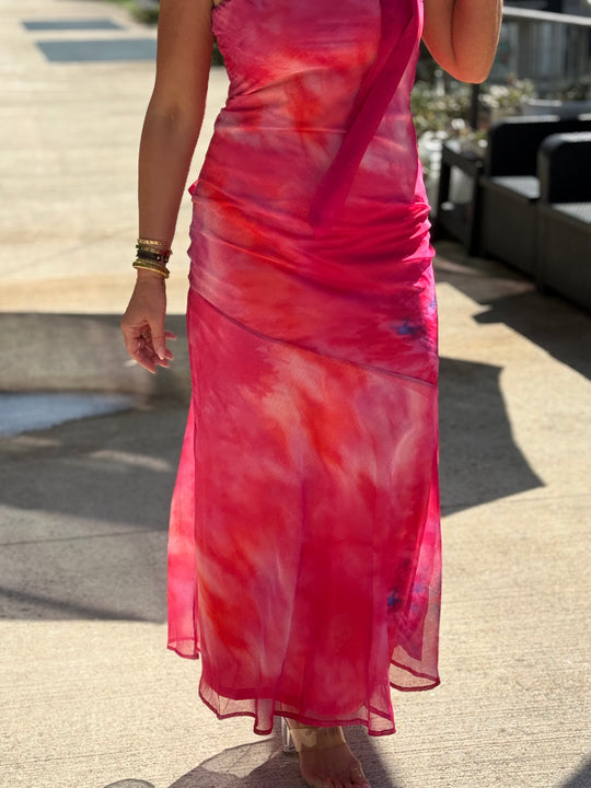Robe délavée fushia k9-68