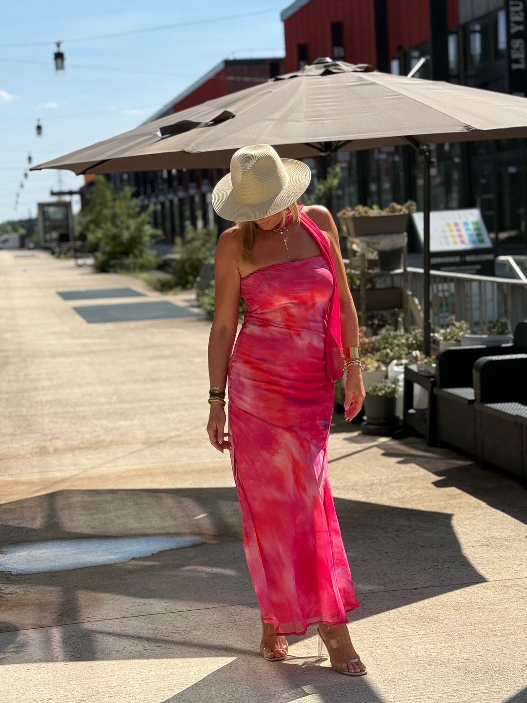 Robe délavée fushia k9-68