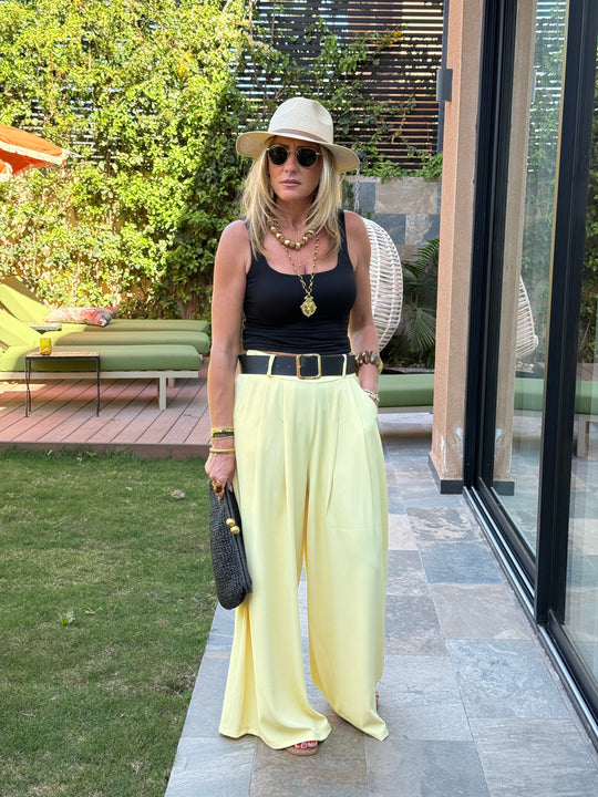 Pantalon palazzo ceinture fluide 190115