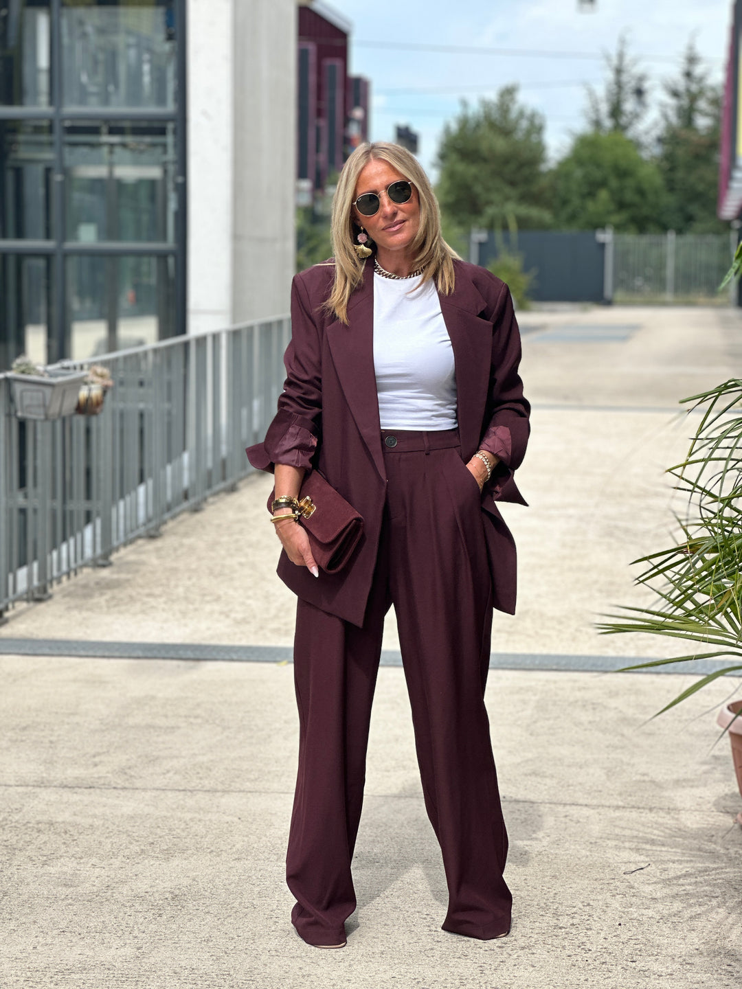 Pantalon pinces julia BORDEAUX 24737