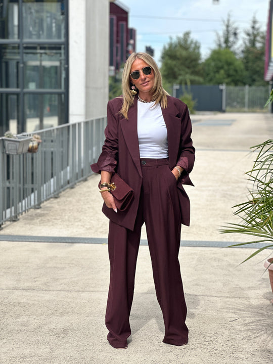 Pantalon pinces julia BORDEAUX 24737