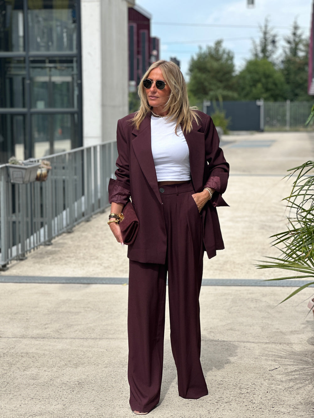 Pantalon pinces julia BORDEAUX 24737