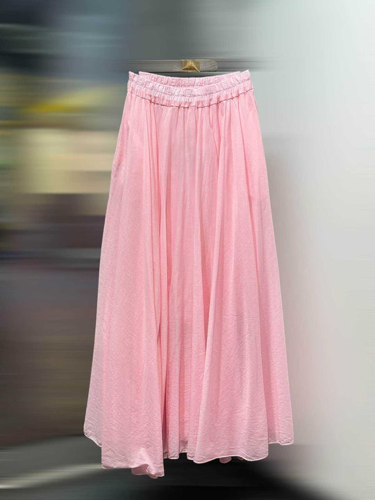 Jupe Hélène volant coton Rose 84072-uni (précommande 5j)