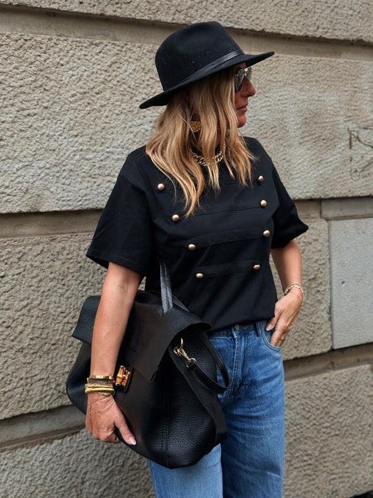 T-shirt officier 10306 Noir