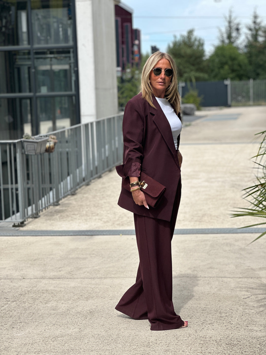 Pantalon pinces julia BORDEAUX 24737