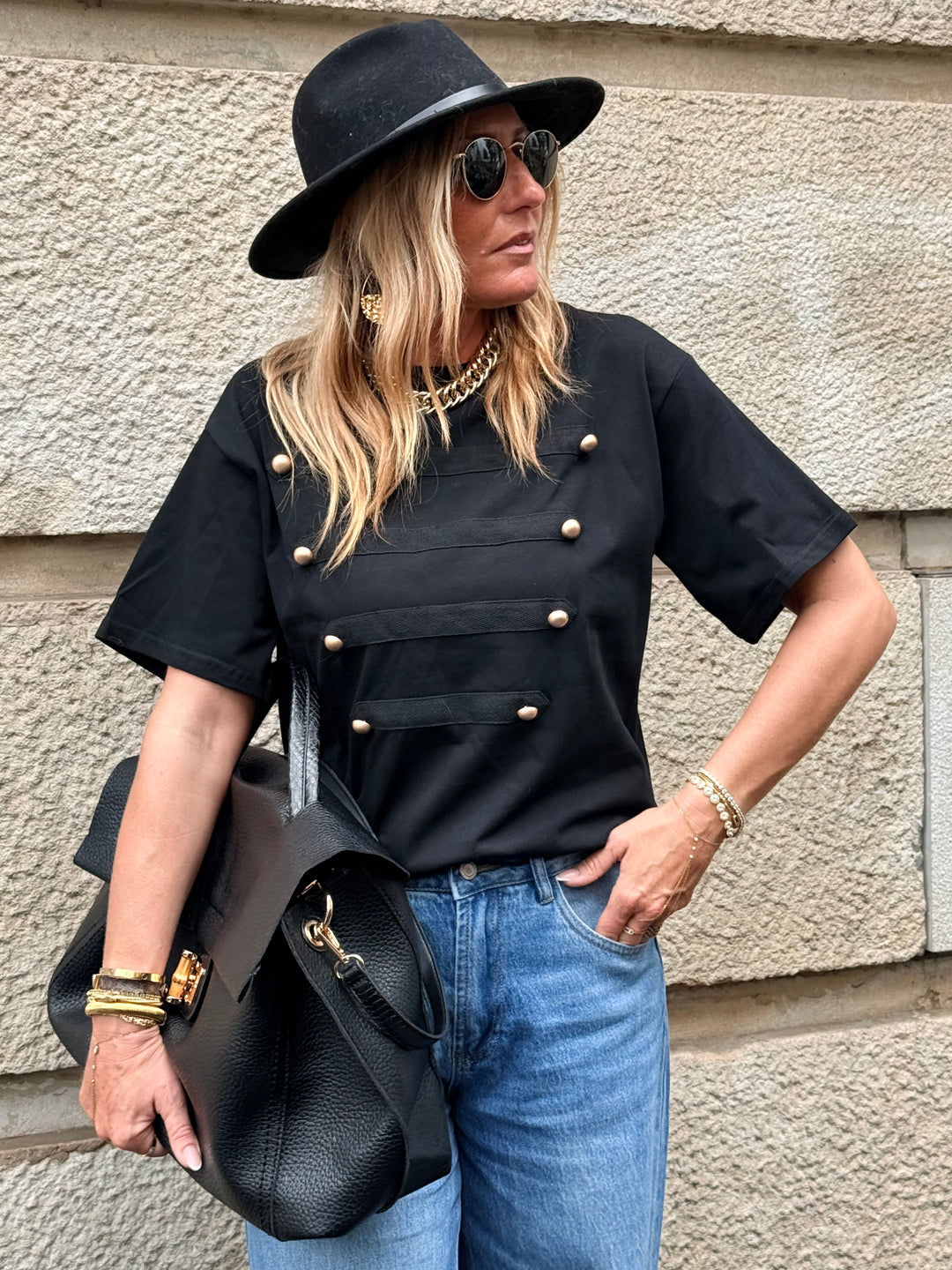 T-shirt officier 10306 Noir