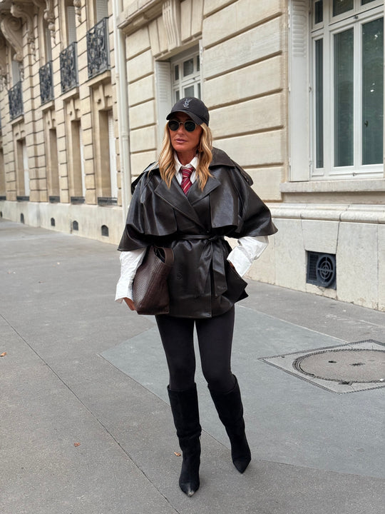 Trench Cape en similicuir Choco 16205