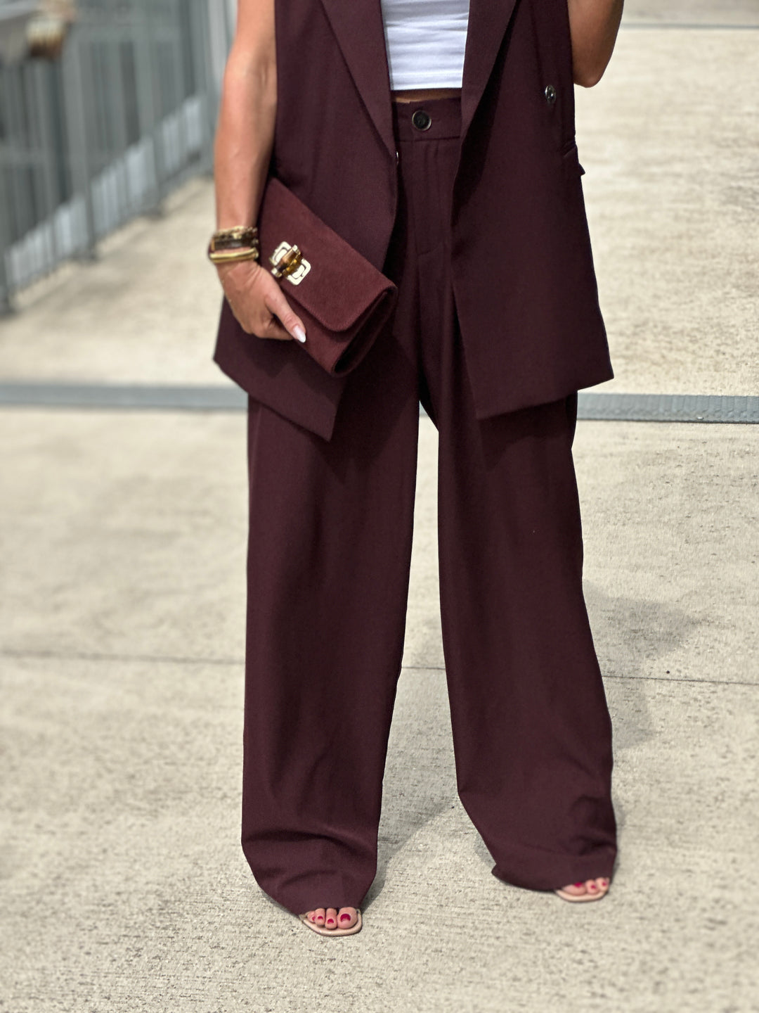 Pantalon pinces julia BORDEAUX 24737