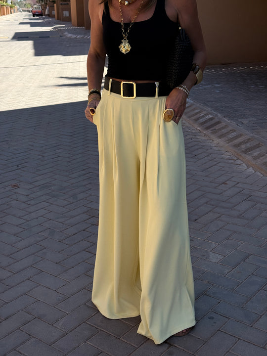 Pantalon palazzo ceinture fluide 190115