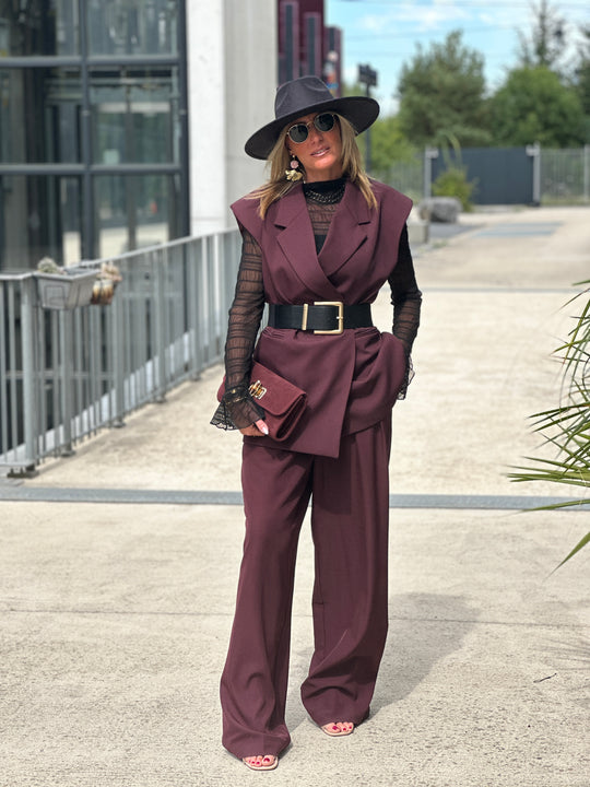 Pantalon pinces julia BORDEAUX 24737