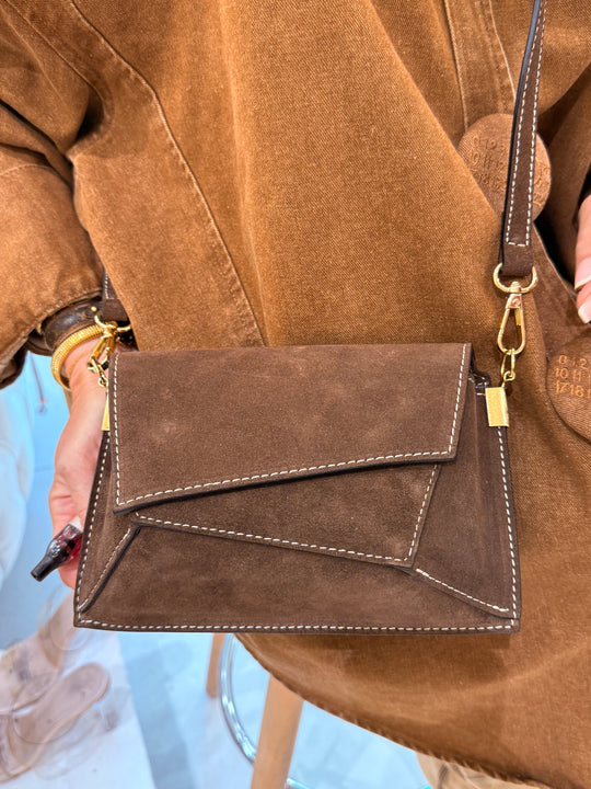 Sac cuir daim Choco8236