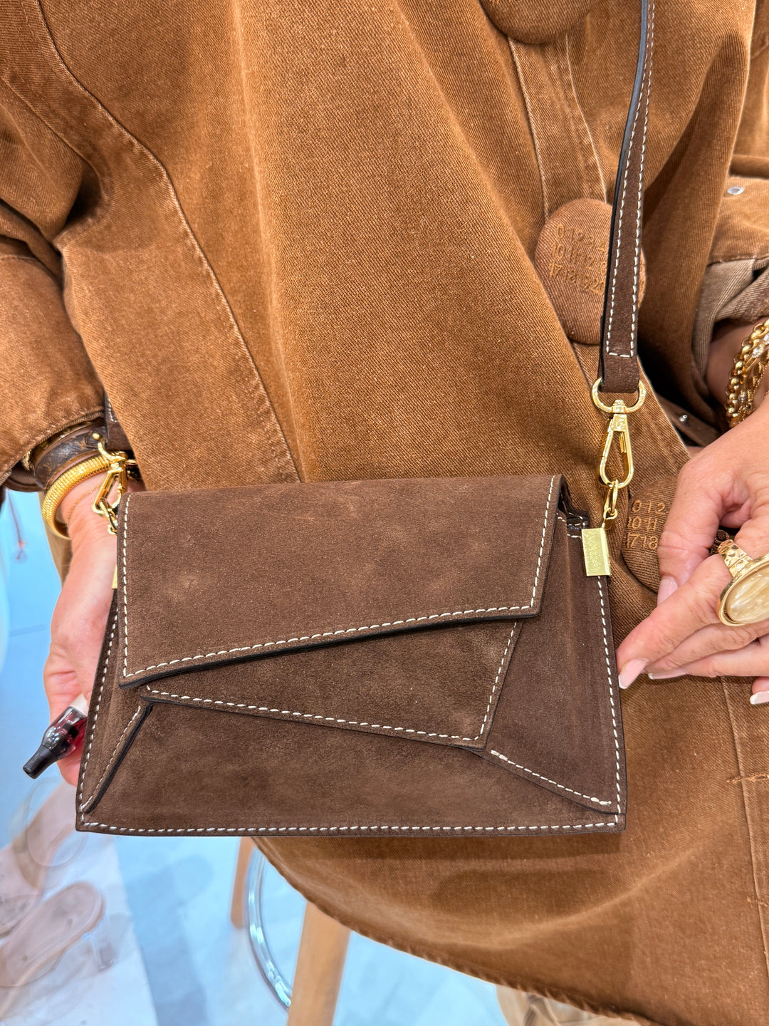 Sac cuir daim Choco8236