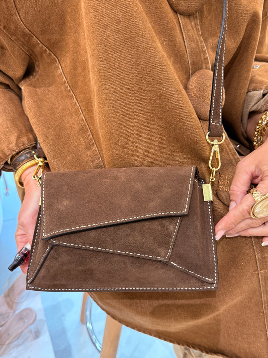 Sac cuir daim Choco8236