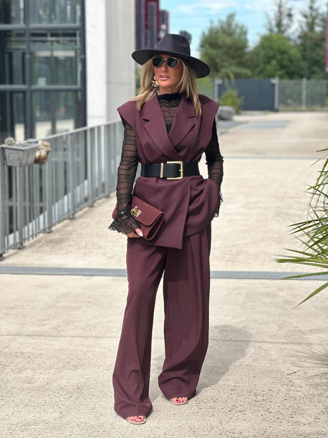 Blazer sans manches Bordeaux 25223