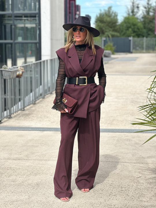 Blazer sans manches Bordeaux 25223