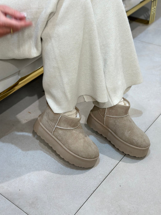 Boots fourrure Nour Beige