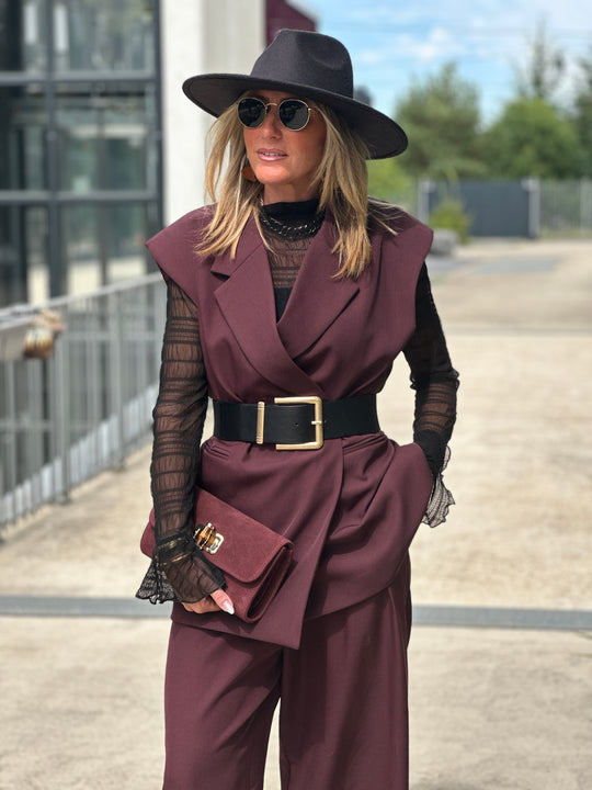 Blazer sans manches Bordeaux 25223