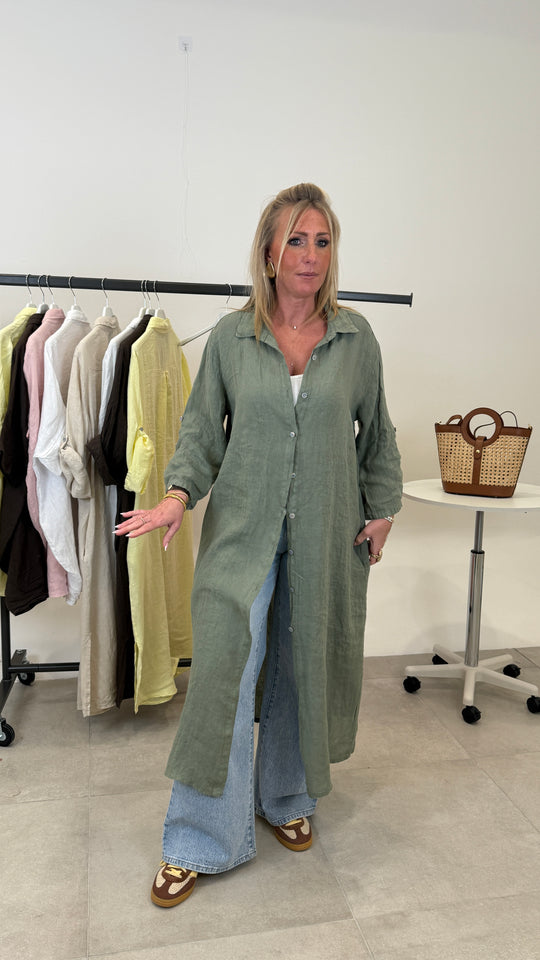 Robe chemiser longue lin 2626