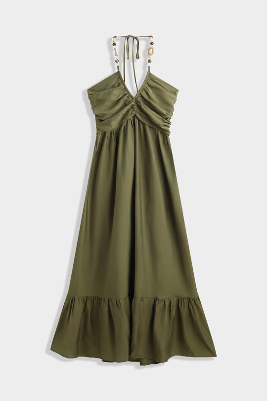 Robe bohème Kaki 9238