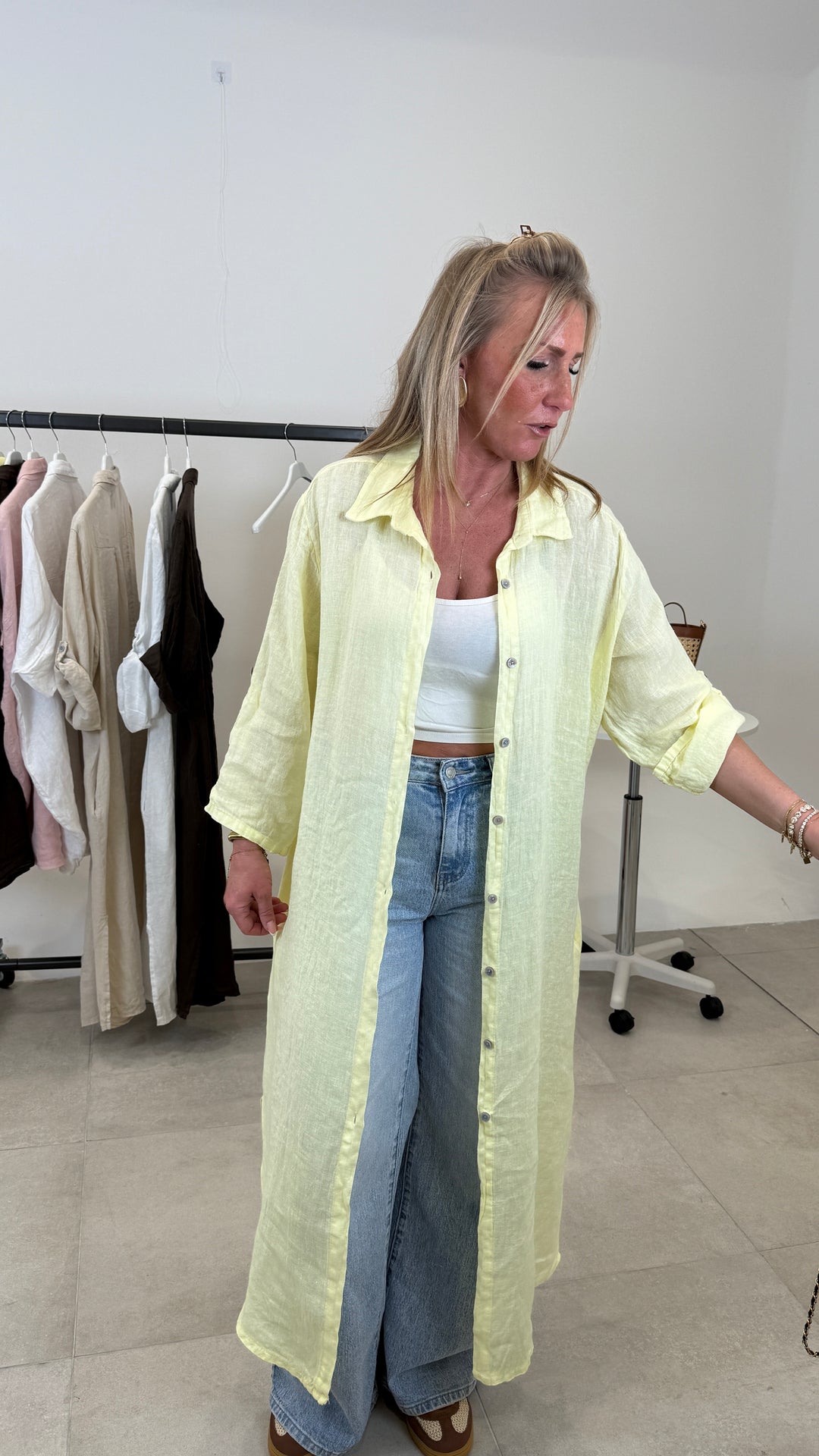 Robe chemiser longue lin 2626