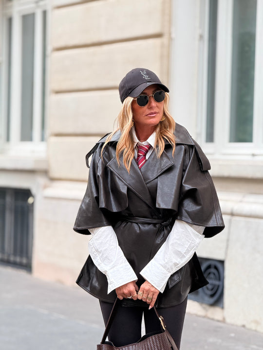Trench Cape en similicuir Choco 16205