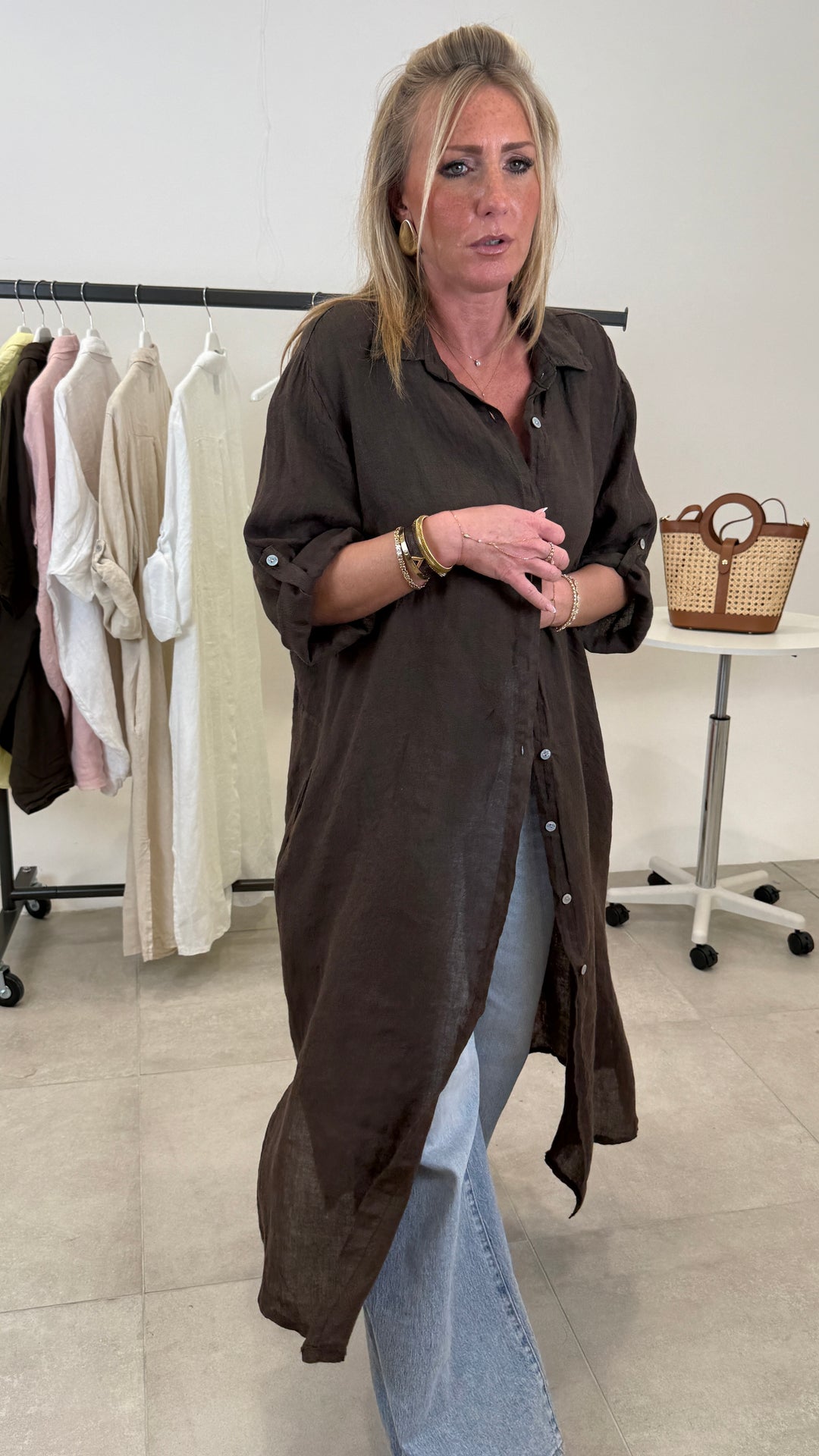 Robe chemiser longue lin 2626