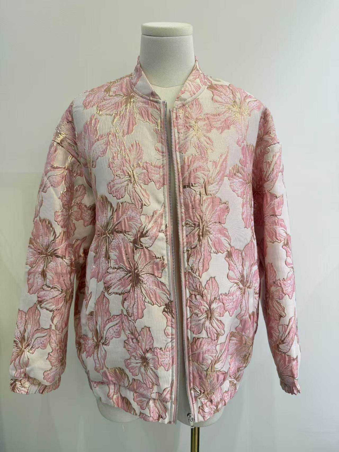 Bomber rose fleur irisé 2406