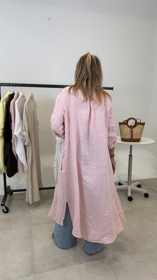 Robe chemiser longue lin 2626