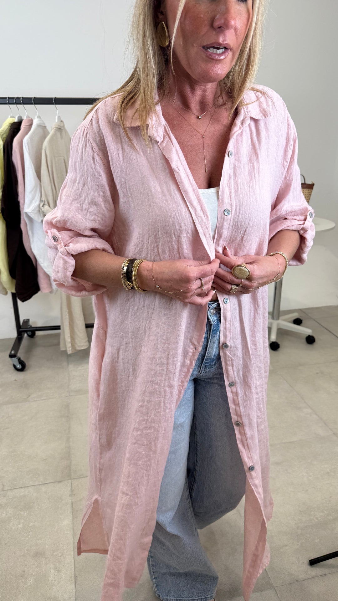 Robe chemiser longue lin 2626