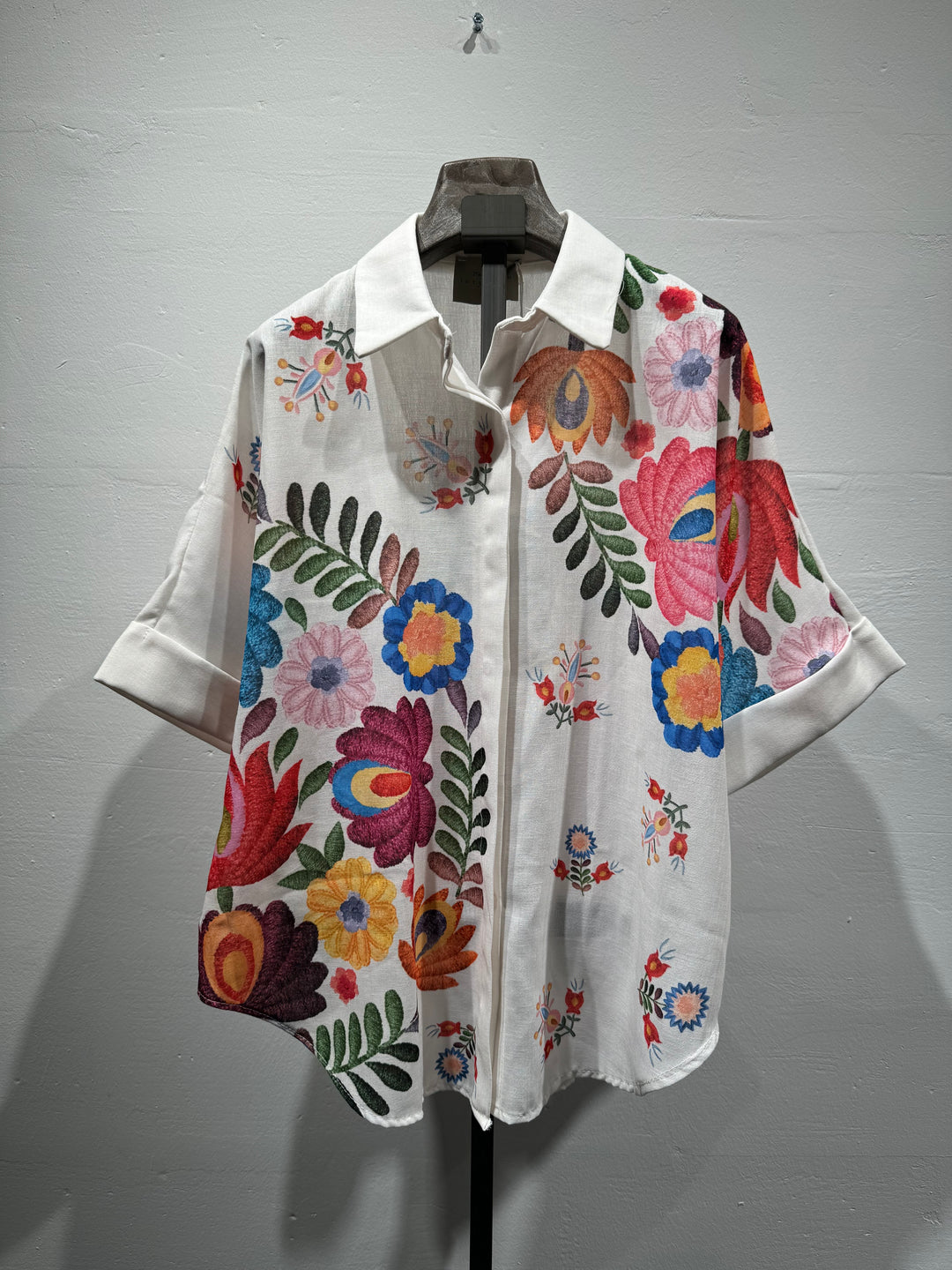 Chemise blanc imprimé floral 3959