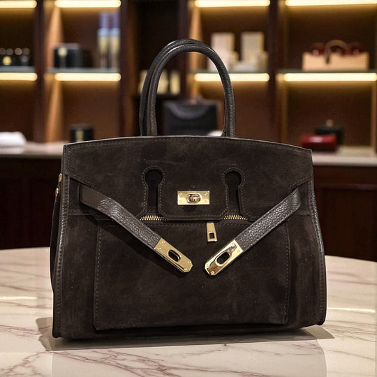 Sac cuir daim Choco fermeture