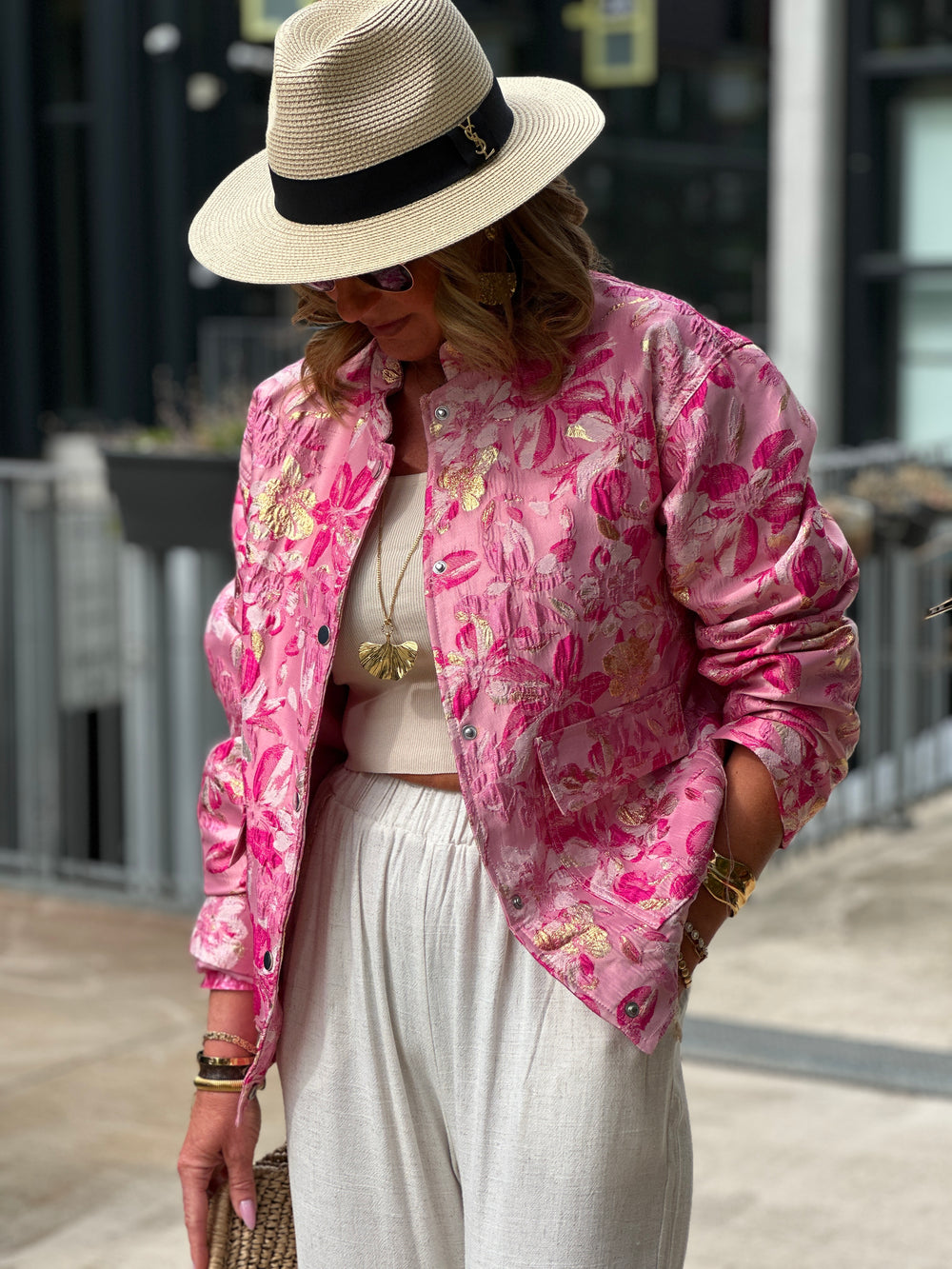 Bomber rose fushia et doré 1993