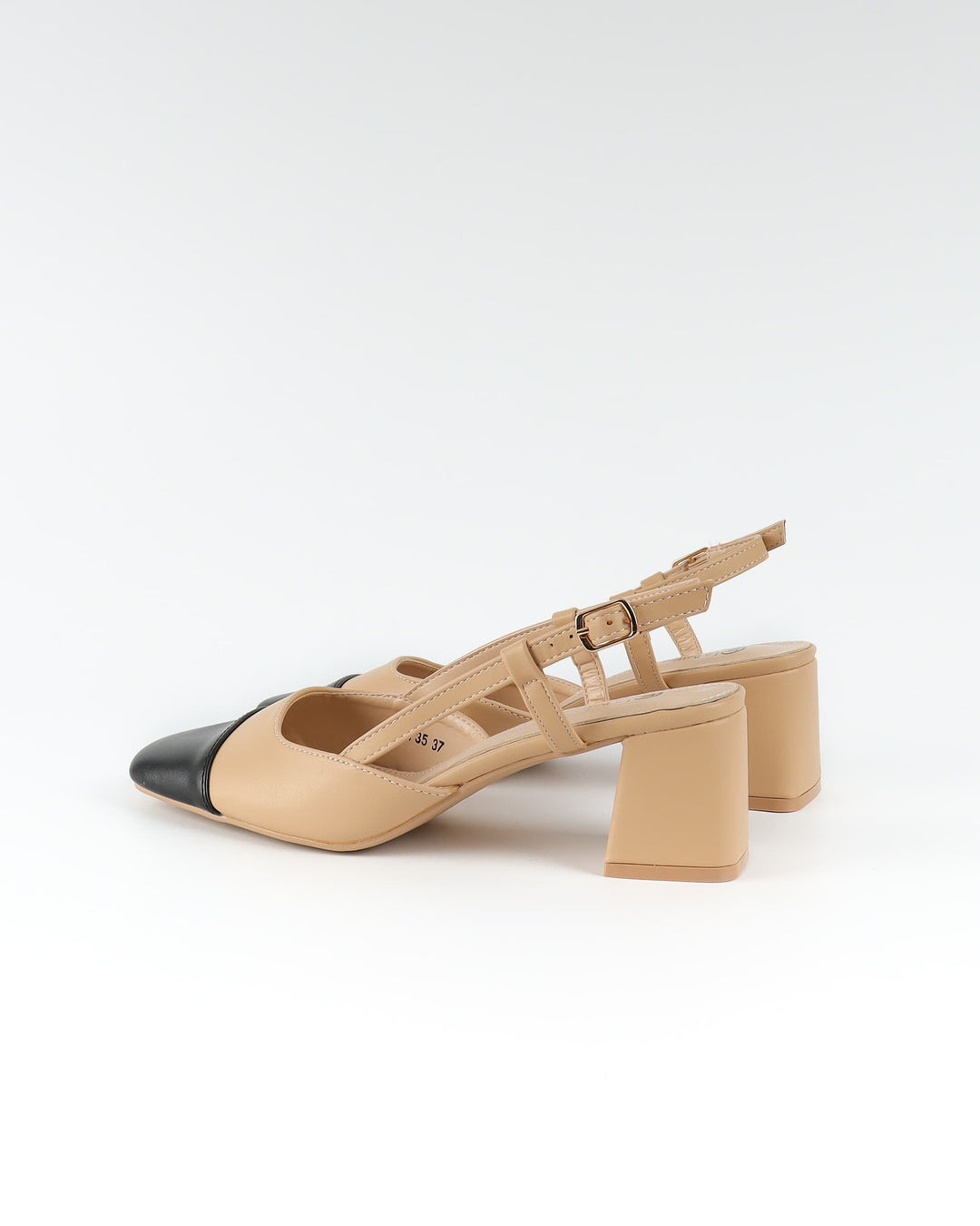 Sandal talon carré camel chacha