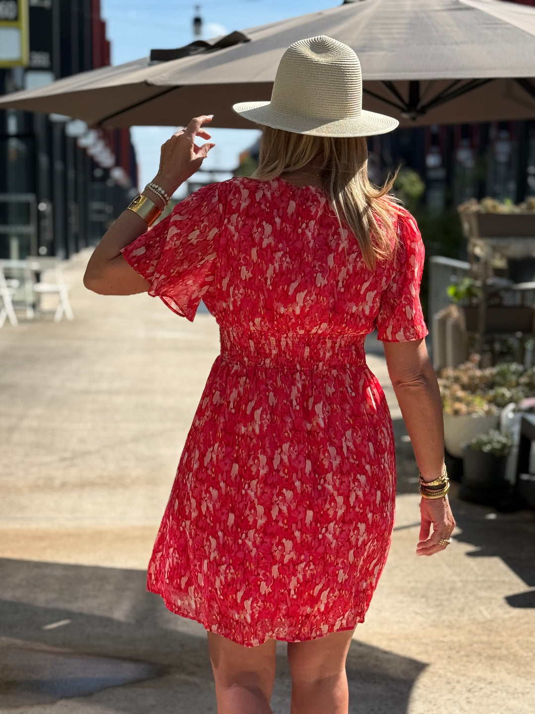Robe court fleuri rose 887