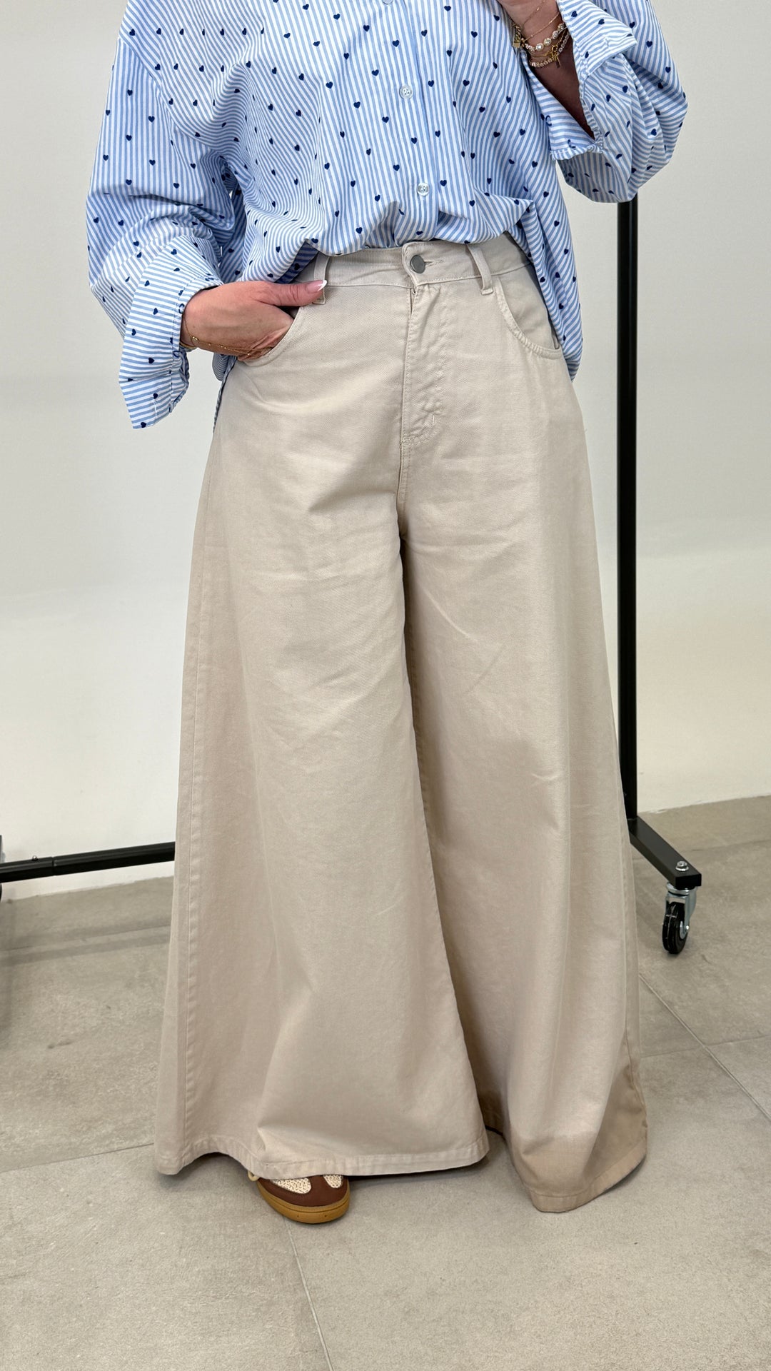 Jean beige extra patte d’eph
