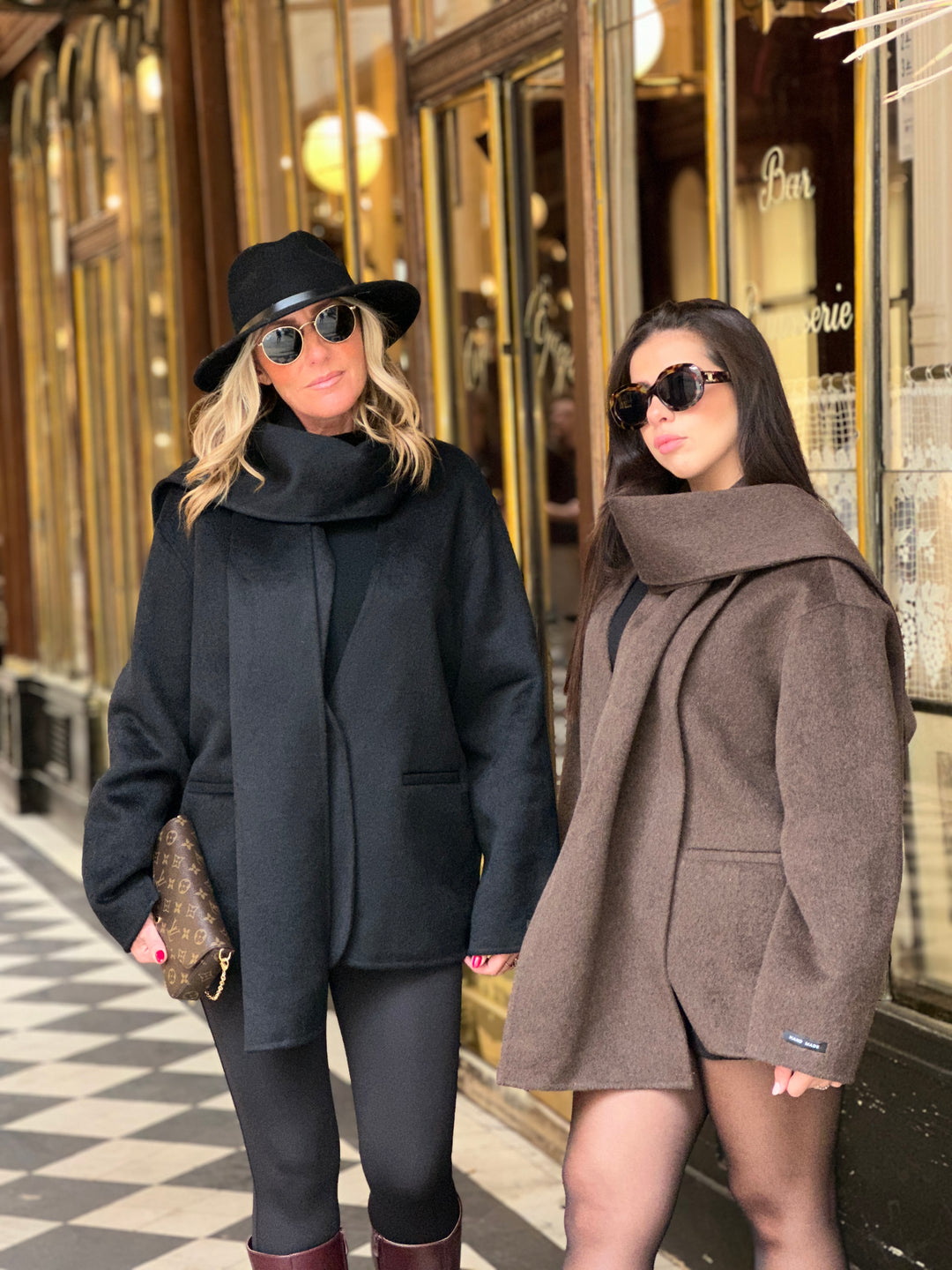 Veste cachemire choco avec écharpe 3161