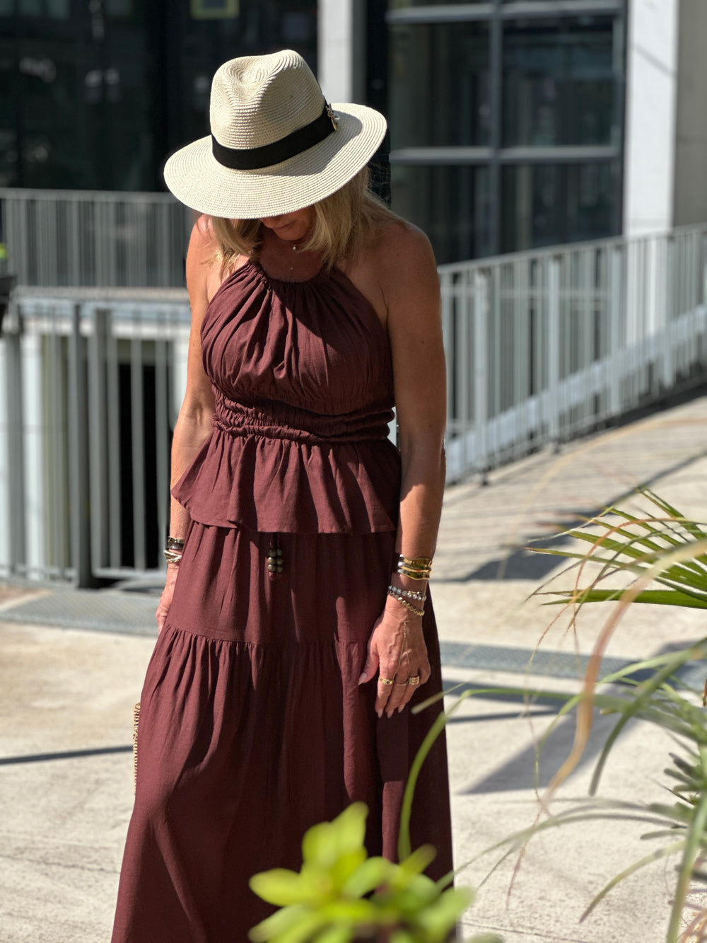 Ensemble top jupe volant Choco 9257