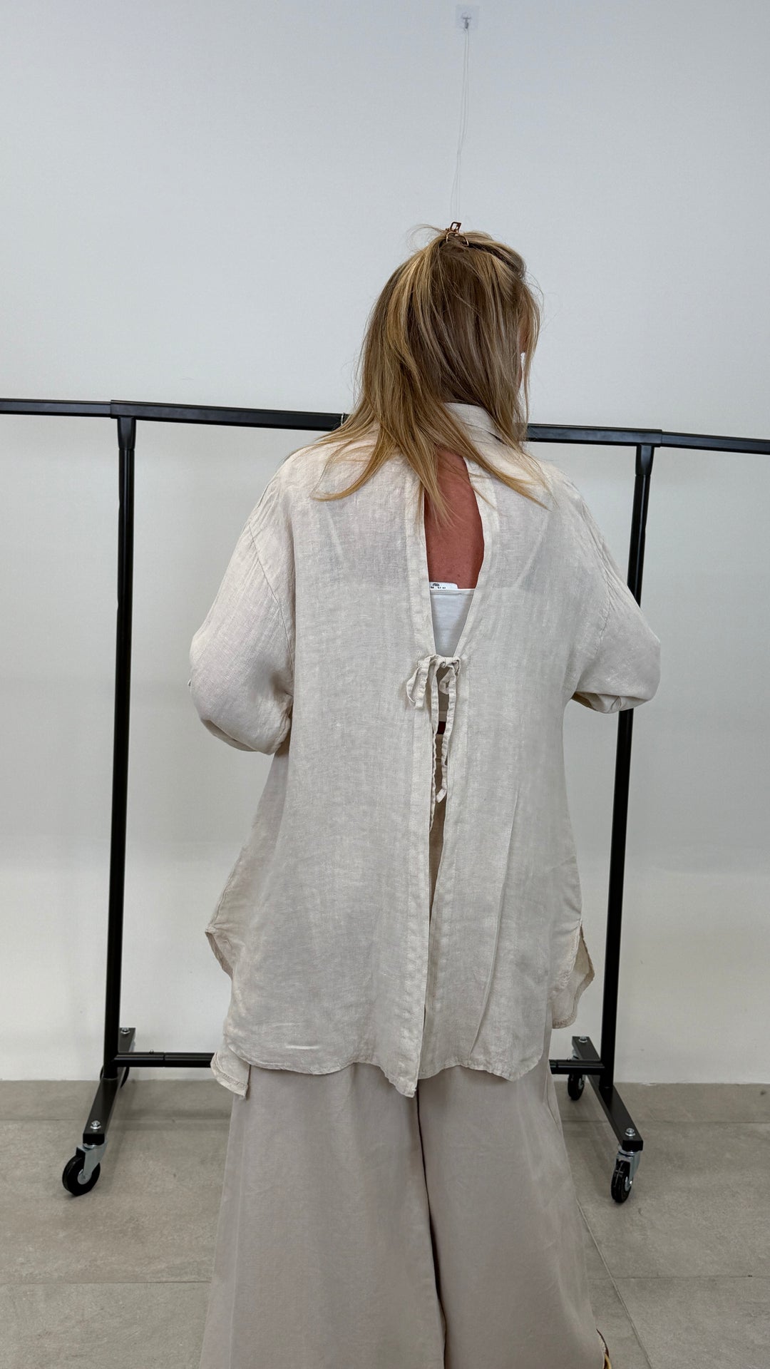 Chemise lin dos ouvert 56023