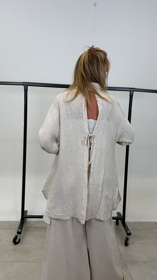 Chemise lin dos ouvert 56023
