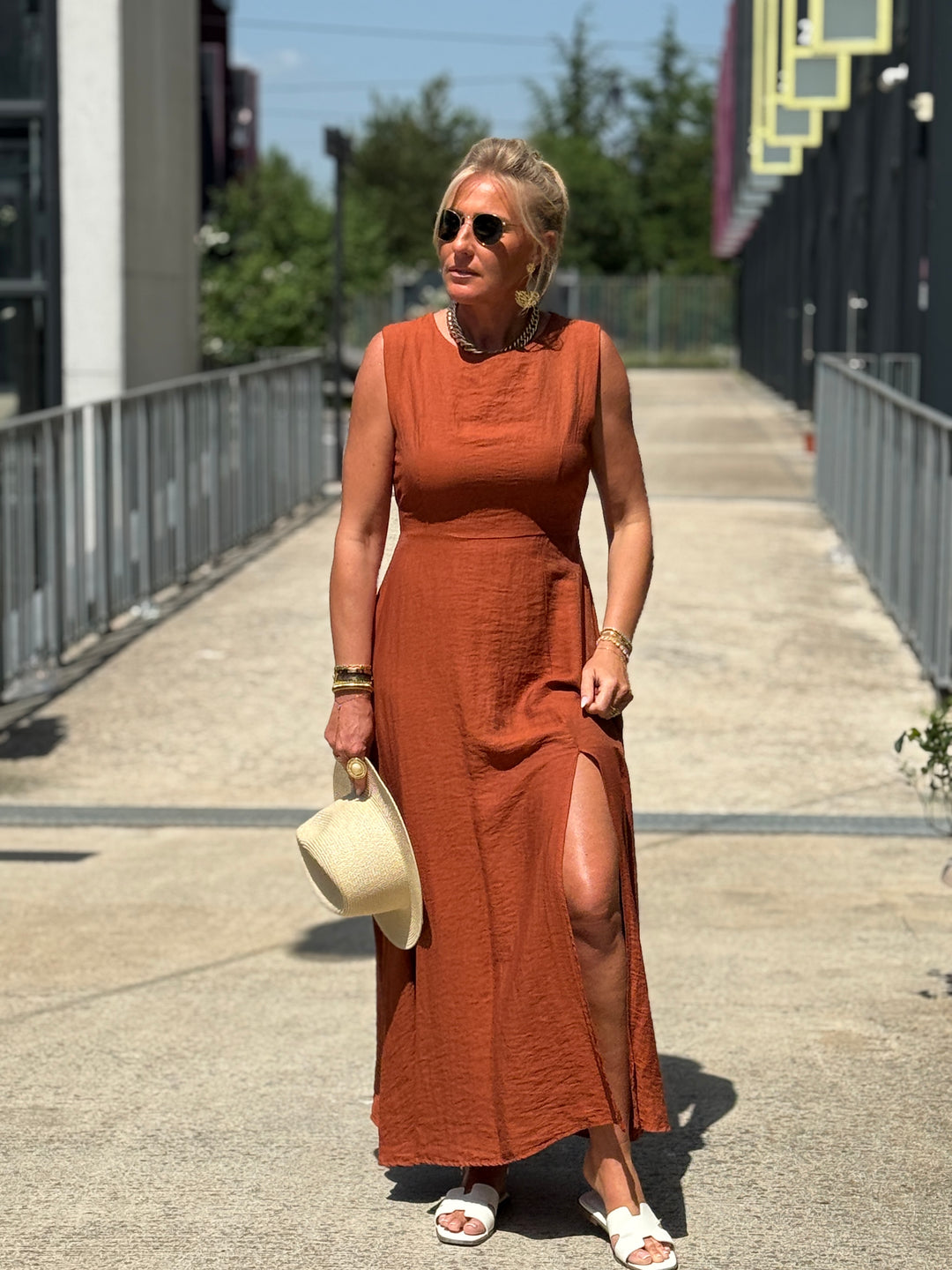 Robe longue à noeud TERRACOTTA