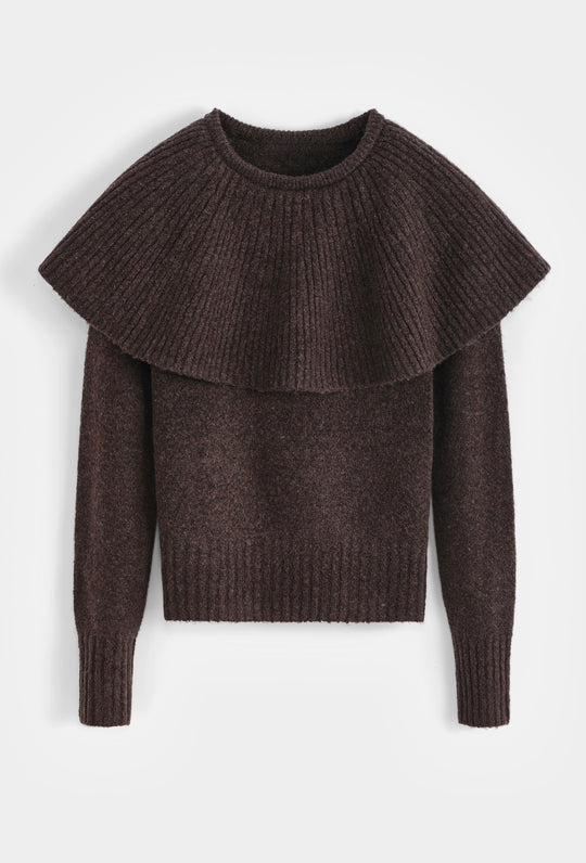 Pull épaules cape choco TL229