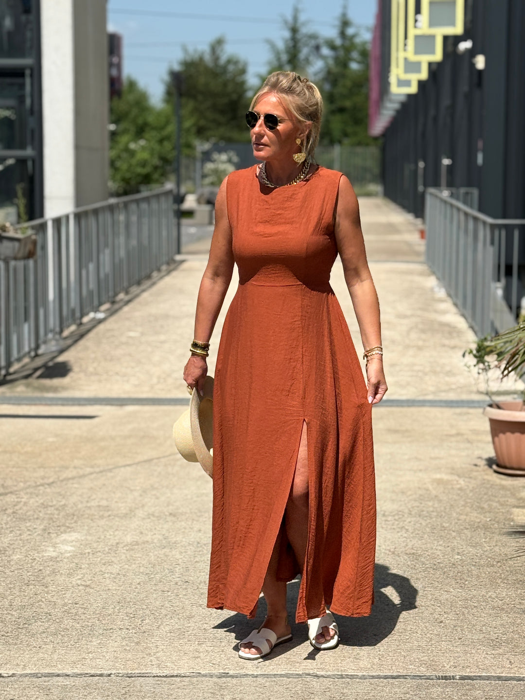 Robe longue à noeud TERRACOTTA