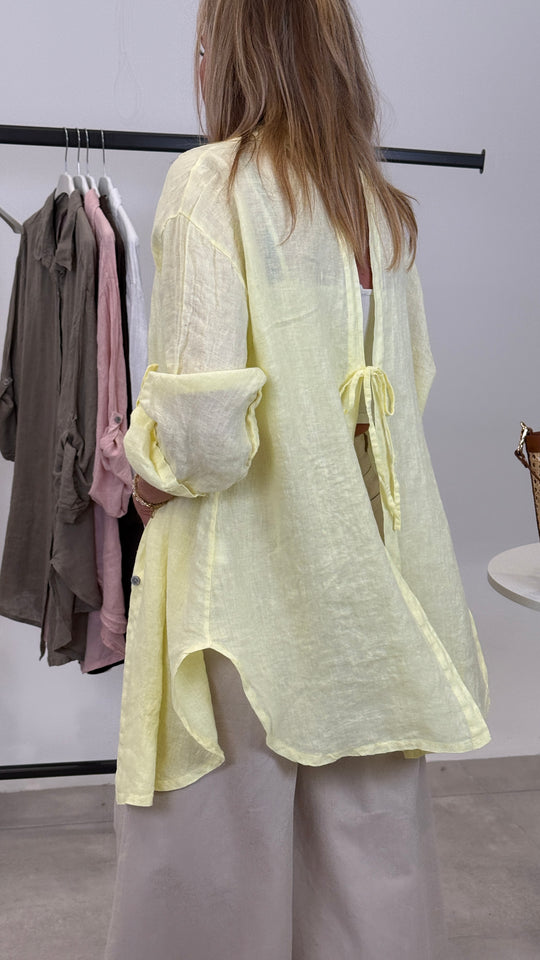 Chemise lin dos ouvert 56023