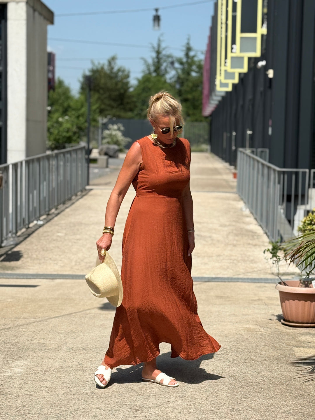 Robe longue à noeud TERRACOTTA