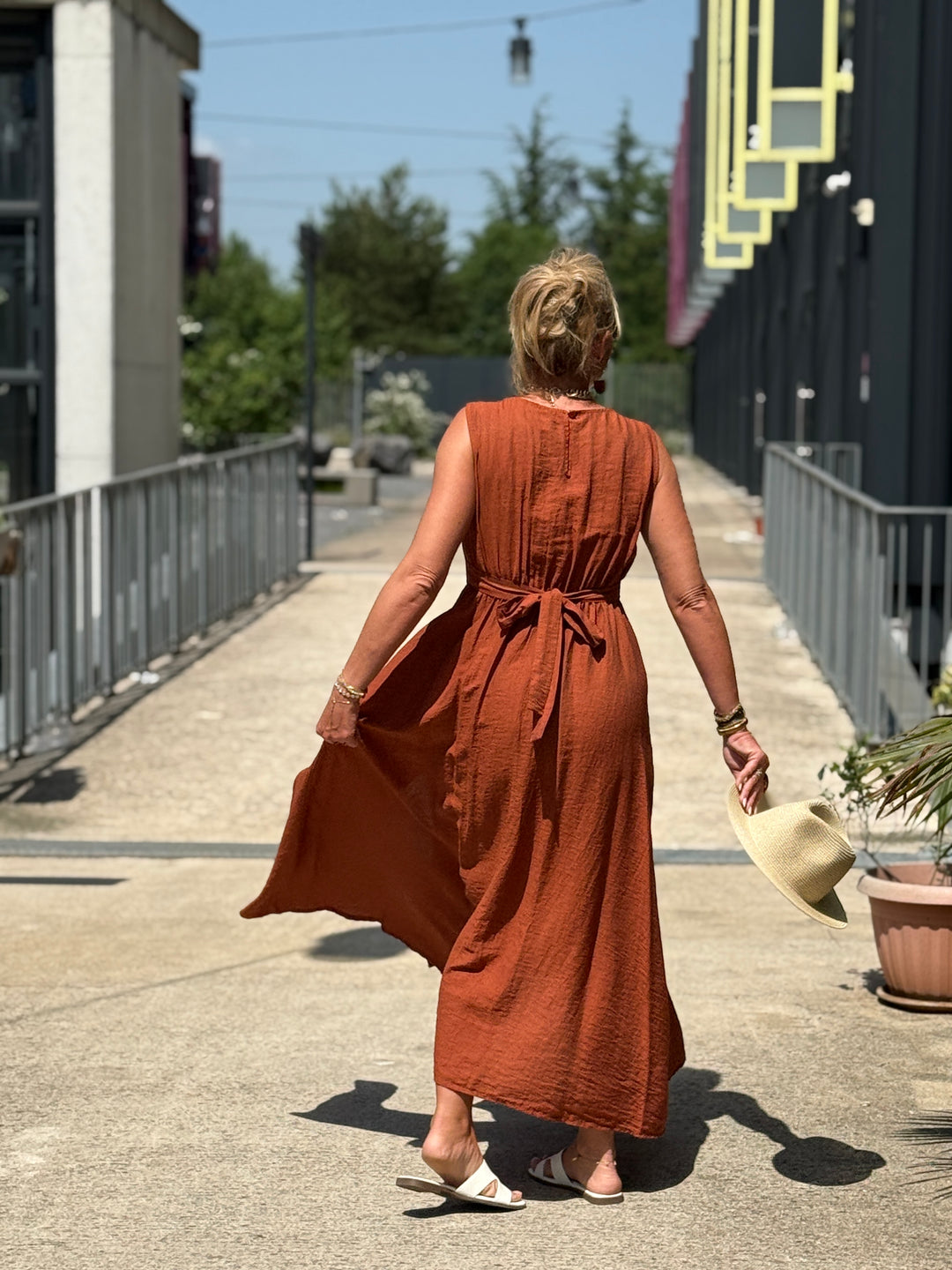 Robe longue à noeud TERRACOTTA