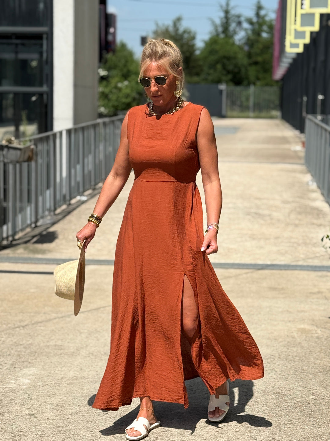 Robe longue à noeud TERRACOTTA