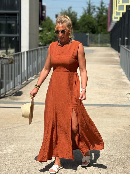 Robe longue à noeud TERRACOTTA
