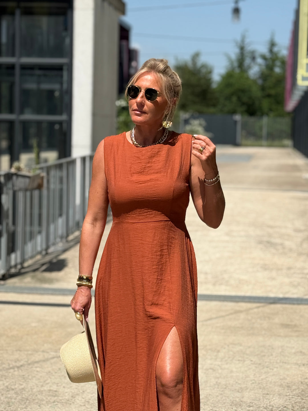 Robe longue à noeud TERRACOTTA