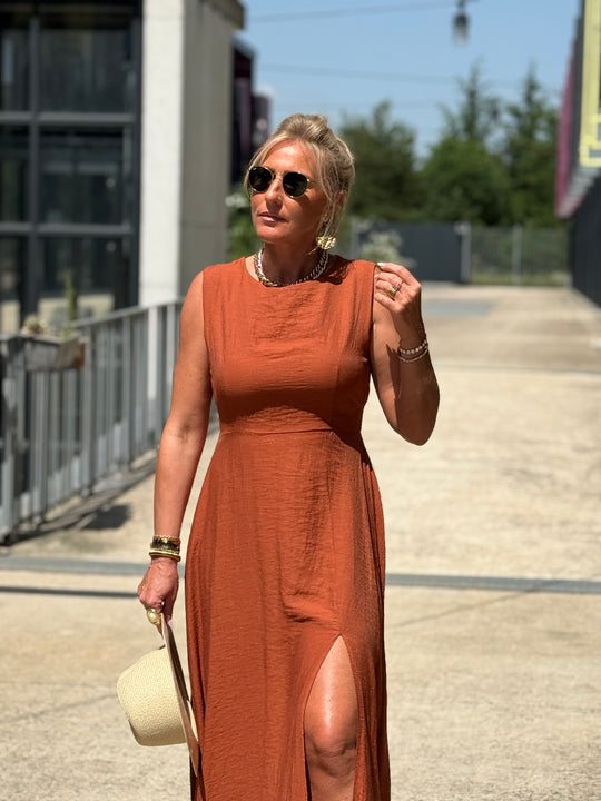 Robe longue à noeud TERRACOTTA